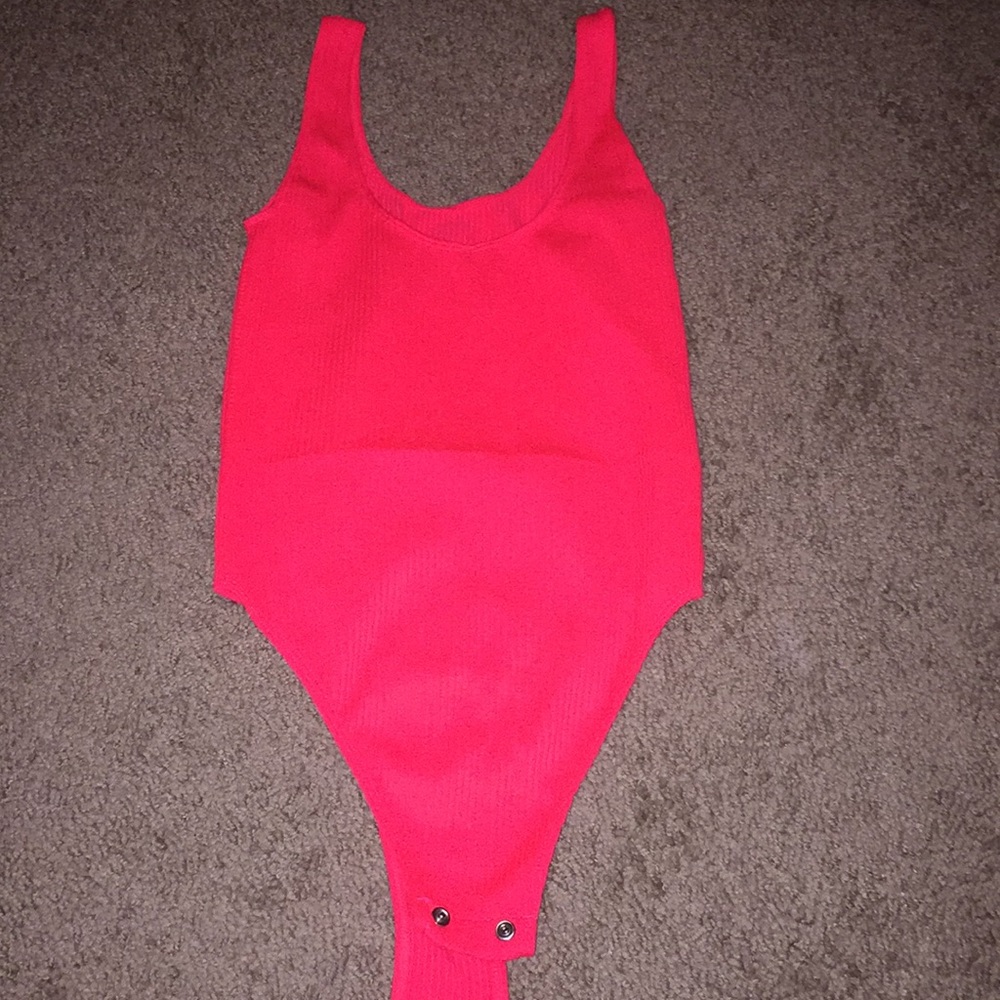 SUPER cute hot pink rubbed body suit